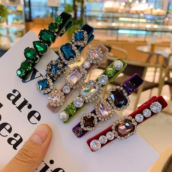 

2020 new women hairpins rhinestone hair clips bobby pins side clips barrettes bangs clips headwear fashion hair jewelry headdress wholesale, Slivery;white