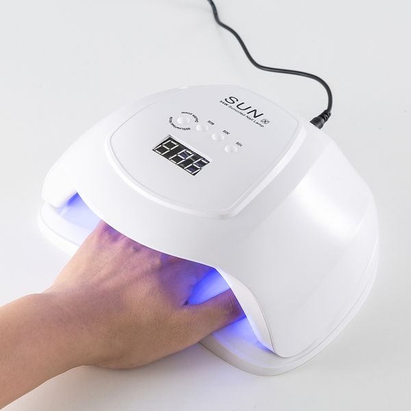 

54w led uv nail lamp 36 leds nail dryer for curing two hand uv gel polish with sensor timer lcd display 10/30/60s dropship