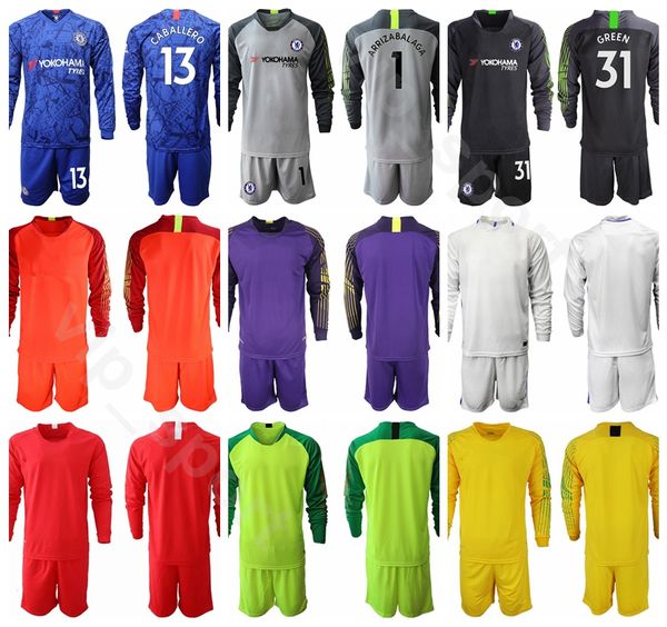 

2020 goalkeeper gk goalie long sleeve soccer 13 willy caballero jersey set men 1 kepa arrizabalaga 31 robert green football shirt kits, Black