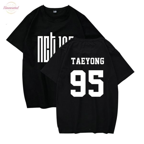 

wejnxin polyester summer kpop nct u 127 concert album t shirt women men casual cotton tshirt member name print fans camiseta, White
