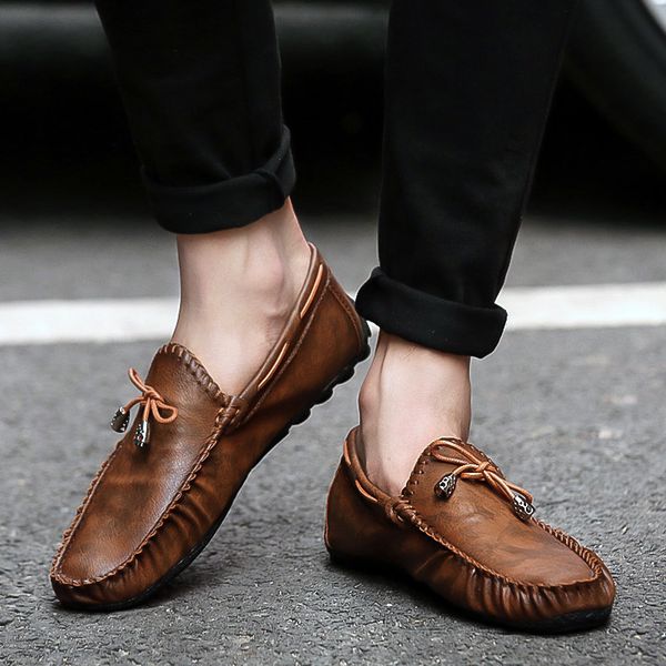 

northmarch casual leather loafer shoes men soft comfortable driving shoes men moccasins footwear mokasin kasual for men schoenen t200108, Black