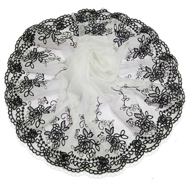

7.48 inch lace ribbon floral lace trim elastic lace for diy crafts sewing rustic home wedding decorations and gift wrapping 20 yard, Black