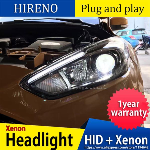 

car styling head lamp case for focus st led headlights 2015 2016 2017 drl daytime running light bi-xenon hid accessories