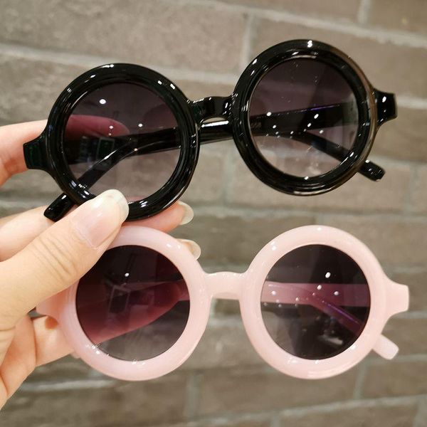 

винтаж детские круглые солнечные очки девушки марка дети мода очки мальчик детские солнцезащитные очки симпатичные очки gafas de sol hombre, Blue