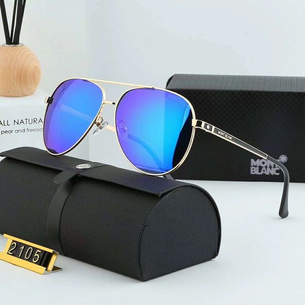

mens sunglasses summer metal adumbral man goggle glasses uv400 2105 7 colors optional highly quality with box, White;black