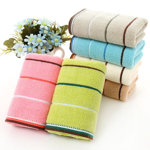 

adorable simple cotton towel stripe face hand bath cloth bathroom absorbent 35*75 home gift