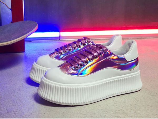 

onke high heels ladies walking shoes 2019 spring fashion lace-up womens shoes british style women sneakers autumn platform