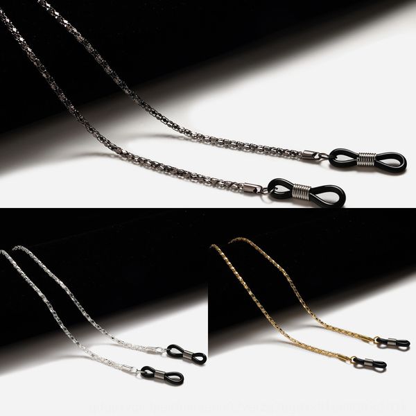 

metal rope lanyard glasses anti-skid glasses chain color protection electroplating short hollow chain, Blue