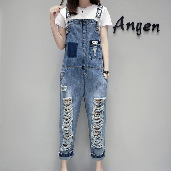 

blue, gray european fashion sequins denim overalls shuhua05