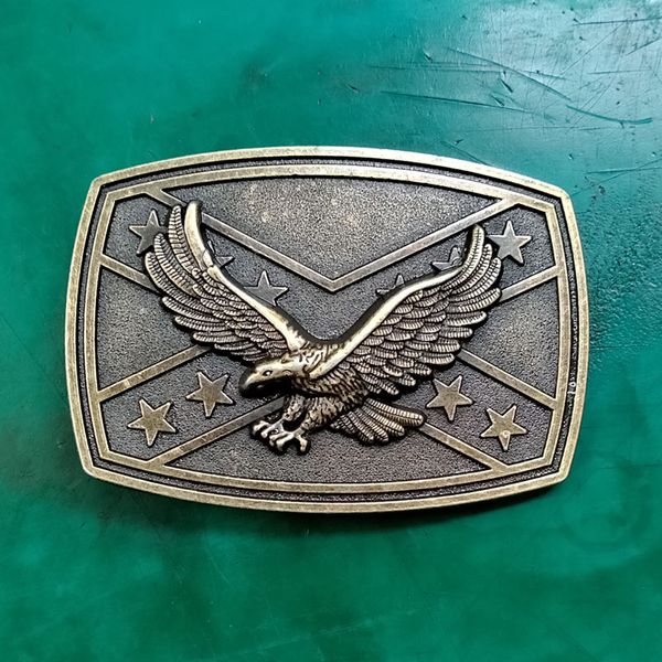 

1 pcs bronze fly eagle men western cowboy cowgirl belt buckle fit 4cm wide jeans belt head, Slivery;black