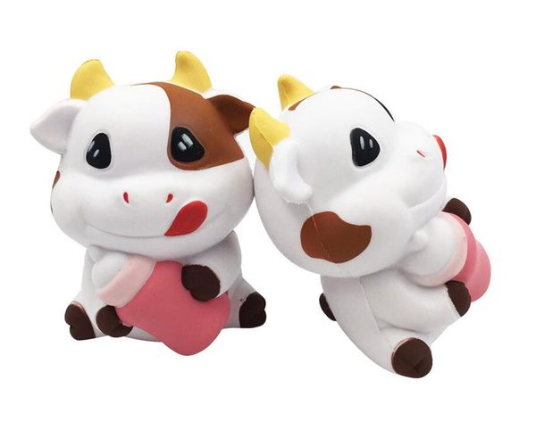 

adorable squishy cow jumbo slow rising soft oversize phone squeeze toys pendant anti stress kid cartoon toy decompression toy