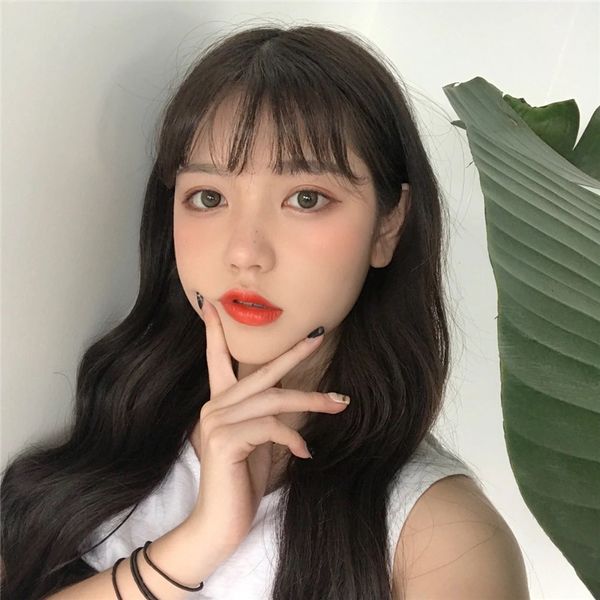 Korea Ma Am Long Curly Hair Atmosphere Fringe Chemical Fibre Wig