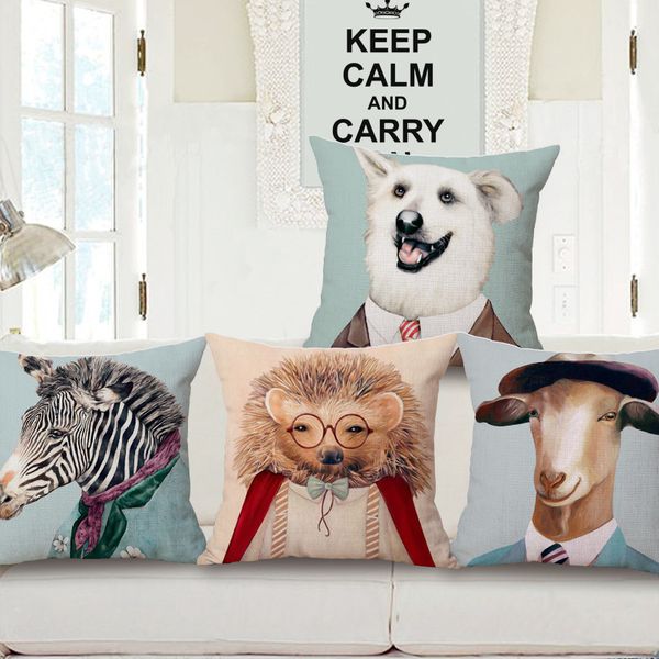 

animal head portrait cotton pillow come picture customize back cushion