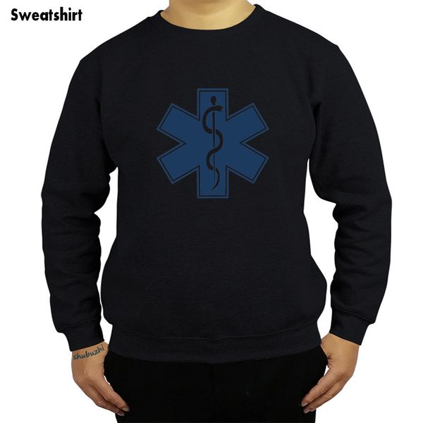 

new arrived casual cool designer cotton emmen sweatshirt emergency medical technician ems star of life hoody euro size sbz4588, Black