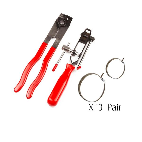 

2pcs cv joint clamp banding tool ear type boot clamp pliers & 3 set of clamps