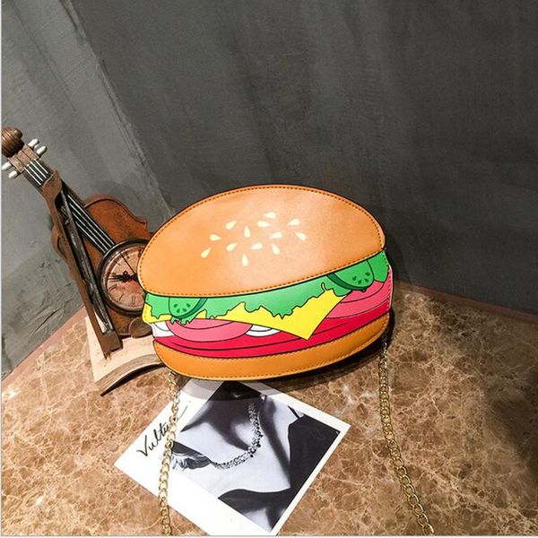 

hamburger fries pattern crossbody bags small purse handbag women messenger bags chain shoulder bag sac a main femme