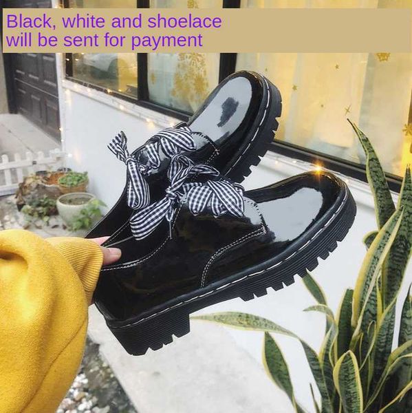 

kids school girl shoes party princess england wind small leather student joker original sufeng flat bottom martin, Black;grey