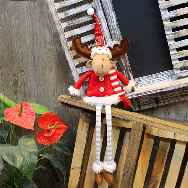 

christmas table ornament velvet cartoon elk doll sitting home decoration festival gift