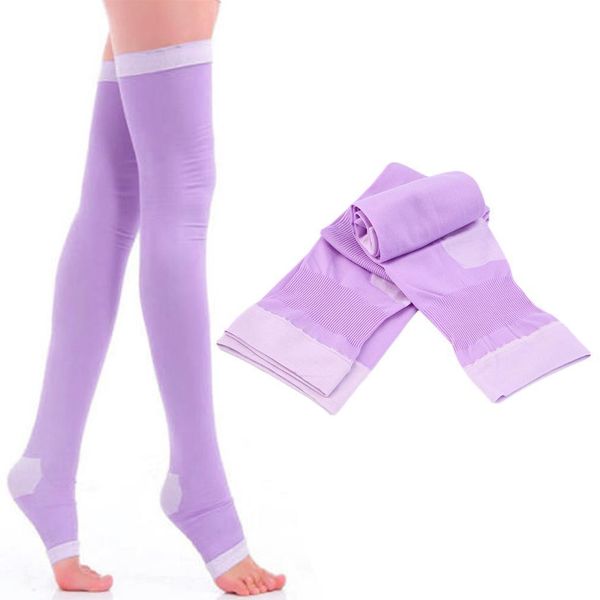 

anti-varicose stocking breathable over knee socks leg slim thighfat burn pantyhose for girls sleep wearable prevent varicose, Black;white
