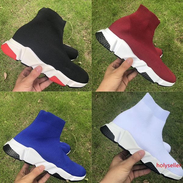 

2020 luxury designer shoes paris speed trainer men women triple black white prune royal grey fashion mens casual sock trainers sneakers