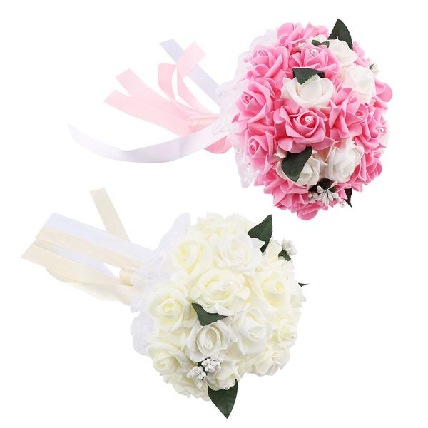 

bridal artificial bouquet rose flowers for wedding decorations props accessories