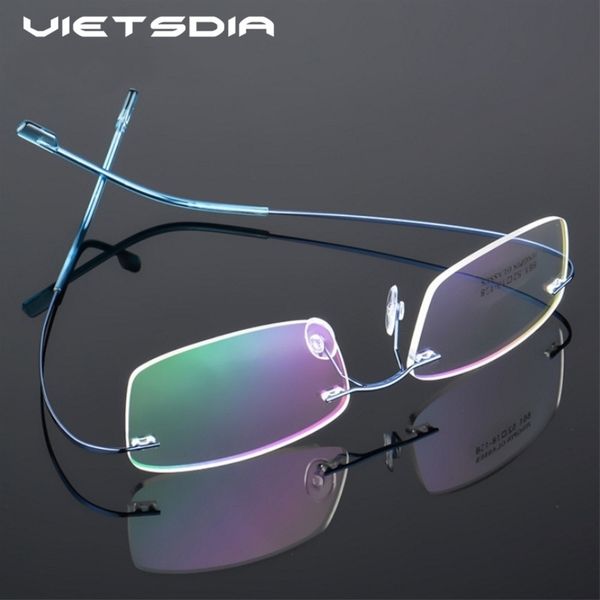 

2019 new fashion titanium eyeglasses frames rimless flexible optical frame prescription spectacle frameless glasses eye glasses, Black