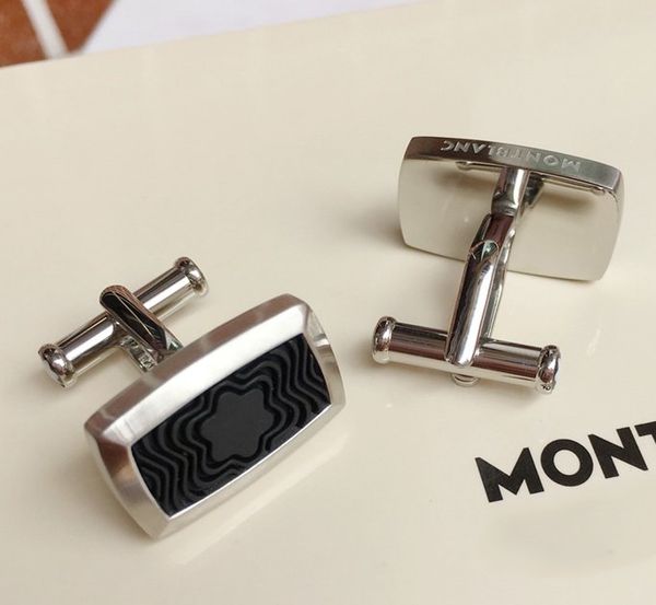 

2020 black square steel material cufflinks cufflinks plane pattern cufflink for men have the box, Silver