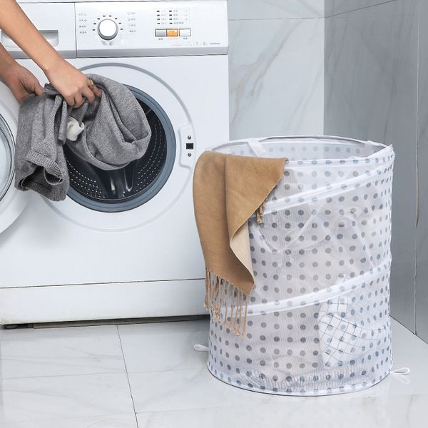 

foldable polka dot laundry basket.large capacity household storage basket.put toys, laundry, storage box and rattan