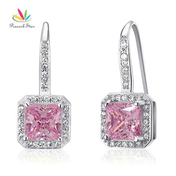 

peacock star 1.5 ct fancy pink solid 925 sterling silver bridal bridesmaid earrings jewelry cfe8123