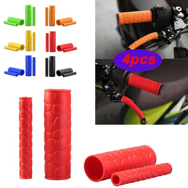 

promotion 4pc handlebar grips cover universal motorcycle grips handlebar soft rubber bar brake handle silicone sleeve
