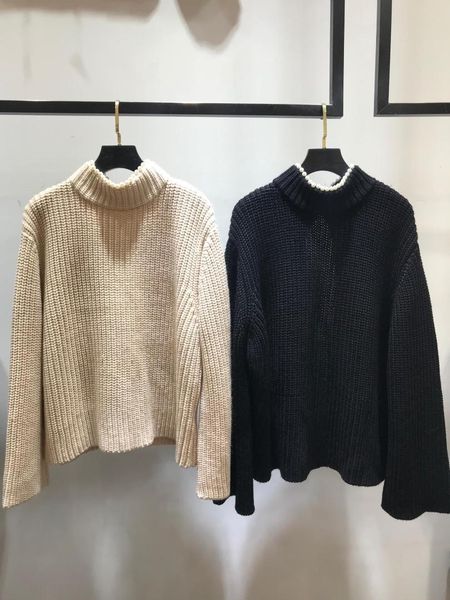 

2019 new ladies fashion long sleeve pearl woollen knit sweater 0915, White;black