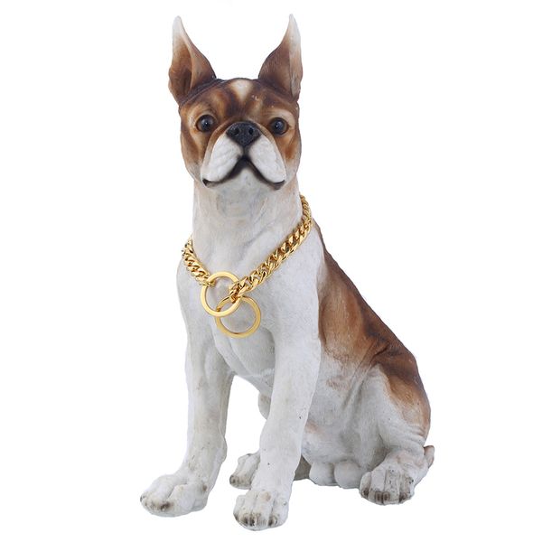 

обучение choker ошейник для pet puppy dog chain из нержавеющей стали 316l gold cut снаряженная кубинский link настройка длина 18inch 11мм dc, Silver