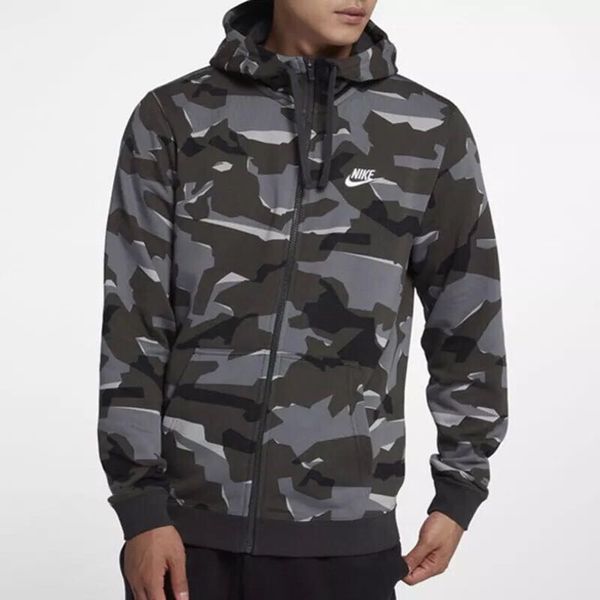 

nike nike спортивное пальто дизайнерский бренд мужской камуфляж толстовки мужская одежда кофты молния толстовка мода уличная одежда топы хло, Black