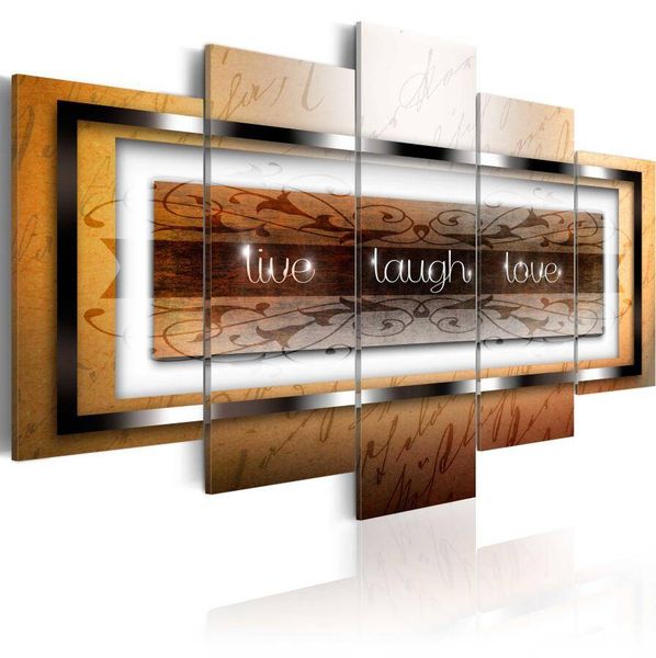 

5pcs/set unframed live laugh love hd print on canvas wall art picture for home and living room decor