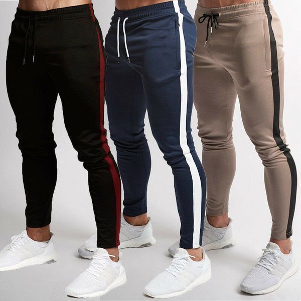 

men's jogger pants fashion sports gym workout hip hop track trousers long slacks 2019 sale, Black