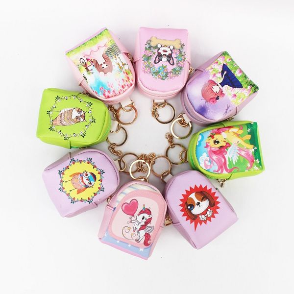 

purse cute cartoon small backpack mini coin purse new style key, Black