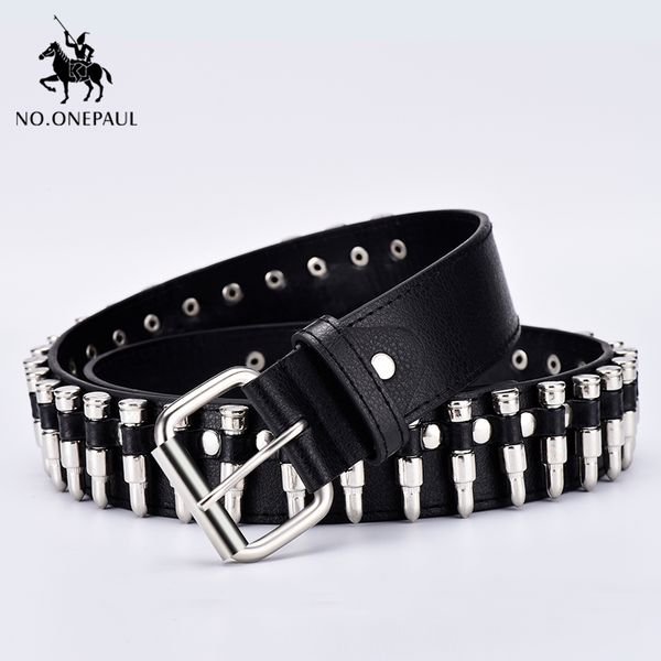 

no.onepaul new fashion ladies leather punk belt hollow rivet belt personality rock wild adjustable young trend, Black;brown