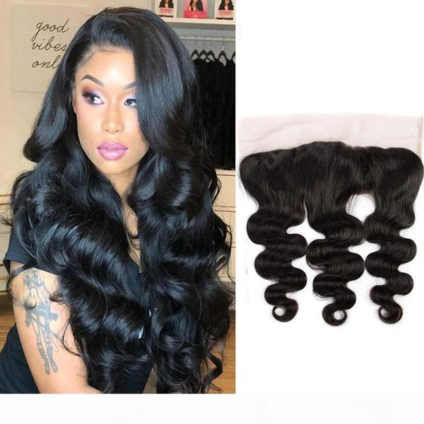 

malaysian 100% human hair mink body wave 13*4 lace closure frontal ear to ear pre plucked malaysian virgin remy hair closure 8-22inch, Black;brown