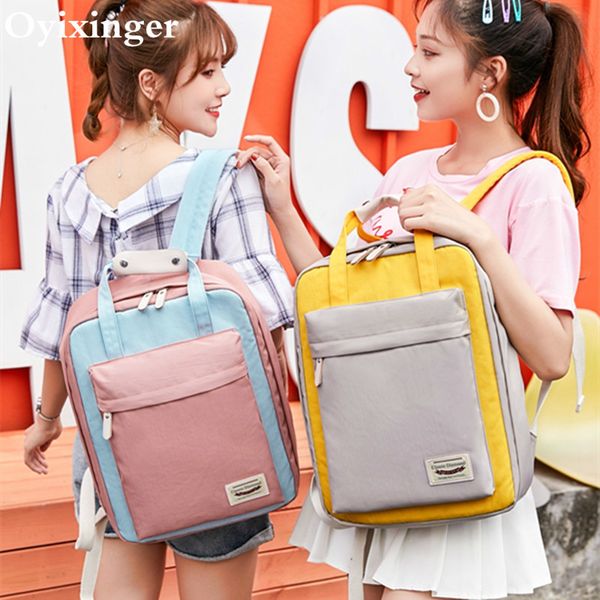 

2019 розовый оба плечи рюкзак девушки колледжа портативный школа детская сумка женщина свет путешествия водонепроницаемый рюкзак mochila esc