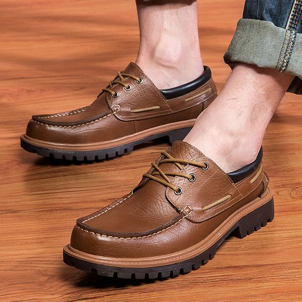 

genuine leather men casual shoes fashion flats men loafers handmade soft driver shoes male work flat male loafers hc-621, Black