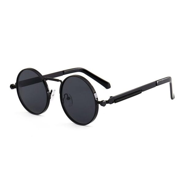 

круглый круг steampunk солнцезащитные очки мужчины женщины урожай ретро sunglass марка дизайн зеркало объектива luxury качество оптики uv400, White;black