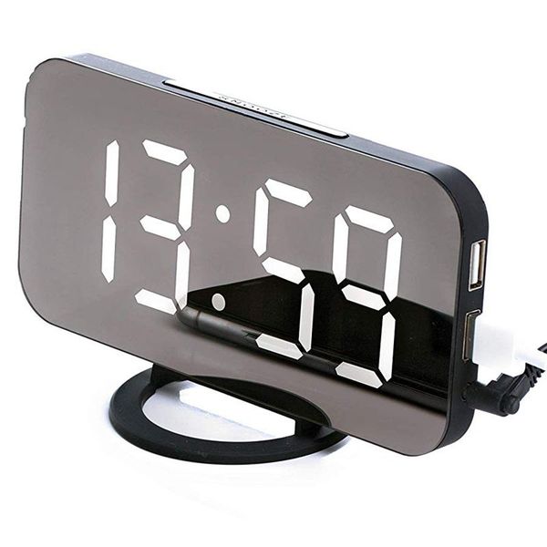 

abui-digital alarm clock - stylish led clock with the usb port, a huge display, adjustment of display's brightness, the function