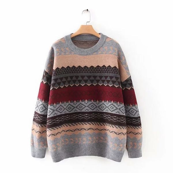 

women's sweaters 2021 women vintage pullover and winter loose style striped pull jumpers korean knitwear casual femme, White;black