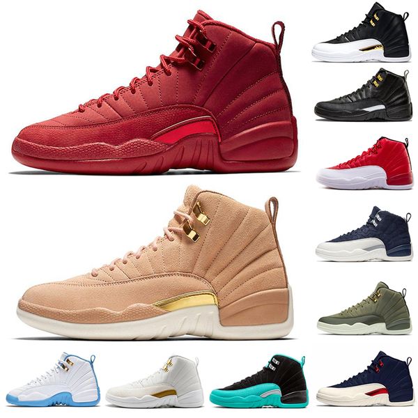 

12 Winterize Men Basketball Shoes Gym Red 12s College Navy Michigan WINGS Bulls Flu Game The Master Black White Sports Trainer Sneaker 40-47