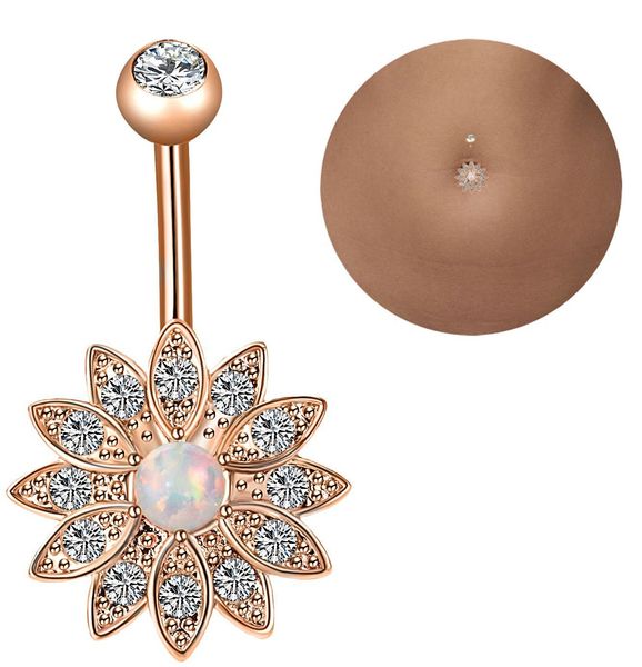 

3 / set of opal navel nail soft ceramic ball navel ring combination, Silver