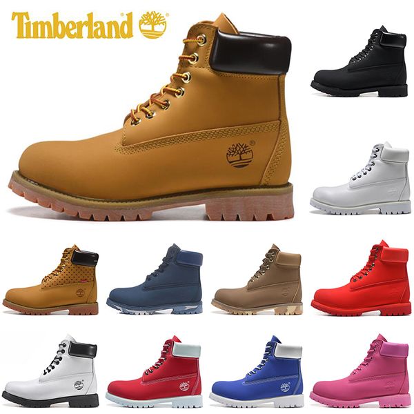 

timberland boots luxury men women casual shoes chestnut black white snow winter outdoor sneakers mens trainers boot size 36-45, White;red