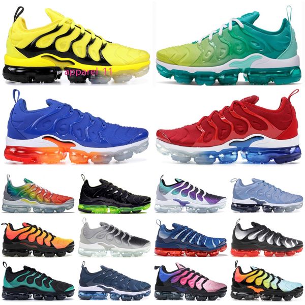 

plus tn running sneakers men women be true grape bumblebee hyper blue rainbow bleached aqua triple black designer shoes us 36-45