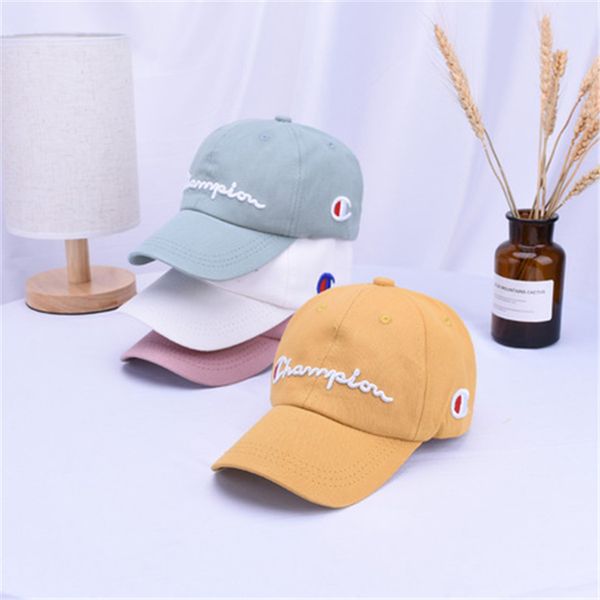 

letter baseball hat 24 colors kids child letter printed embroidery solid color snapback outdoor caps fj484, Yellow