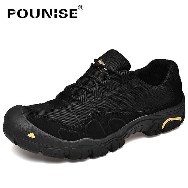 

men boots 2018 winter shoes army boots non-slip rubber men shoes walking mans footwear outdoor sneakers treking shoe, Black