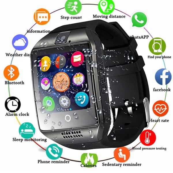 

smart watch men waterproof ip67 sim card android cam phone sport heart rate monitor watch smart ios compatible better than dz09, Slivery;brown